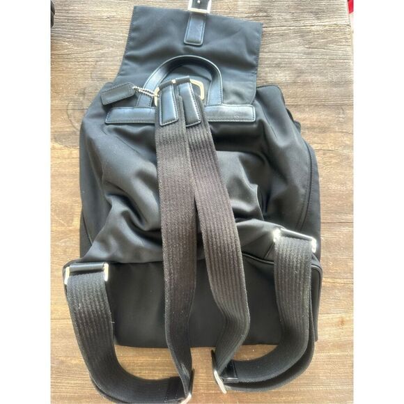 Vintage Coach Black Leather & Nylon Mercer Backpack G1J-743 - Picture 6 of 6